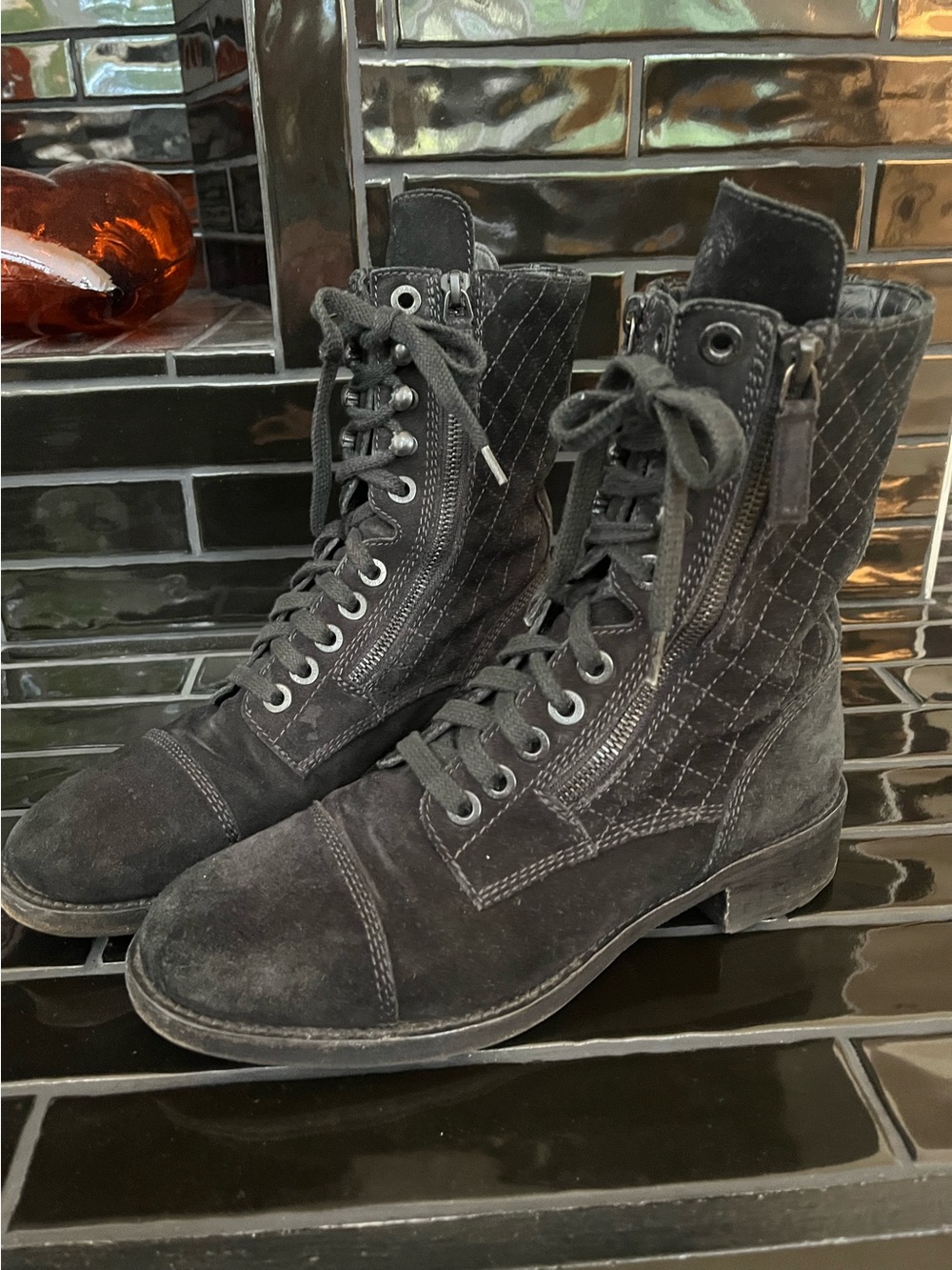 Authentic Chanel combat boots